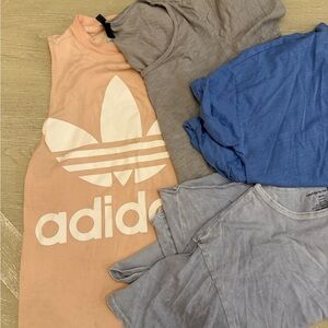 Variety Women's Tops in Peach, Gray, and Blue for projects or scraps or crafts